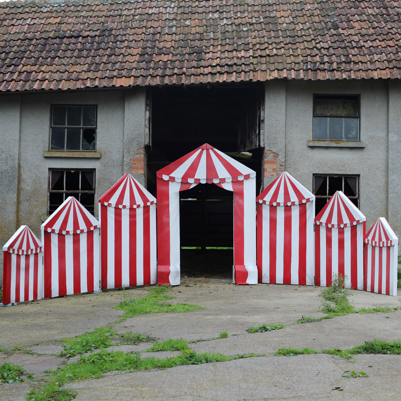 Red and White Circus Concertina Entrance 4