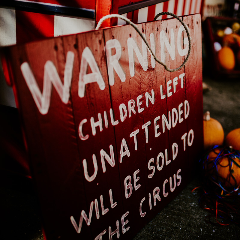 Warning Children Circus Sign  2